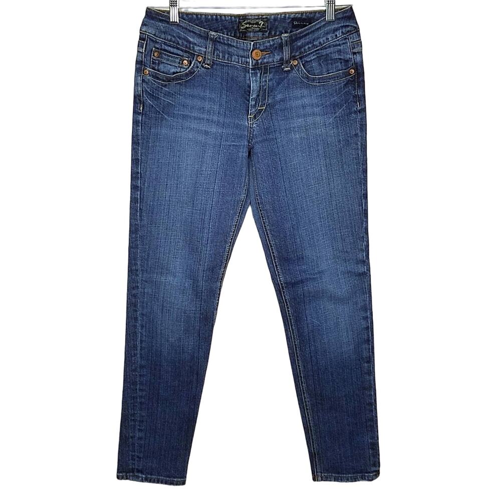 Vintage Seven7 Skinny Mid Rise Denim Jeans Size 30x29